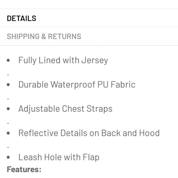 EDDIE Bauer Pet Navy Blue Dog Cat Rain Coat NWT - Picture 4 of 5